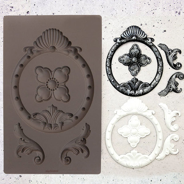 Silicone Vintage Oval Photo Frame Mould