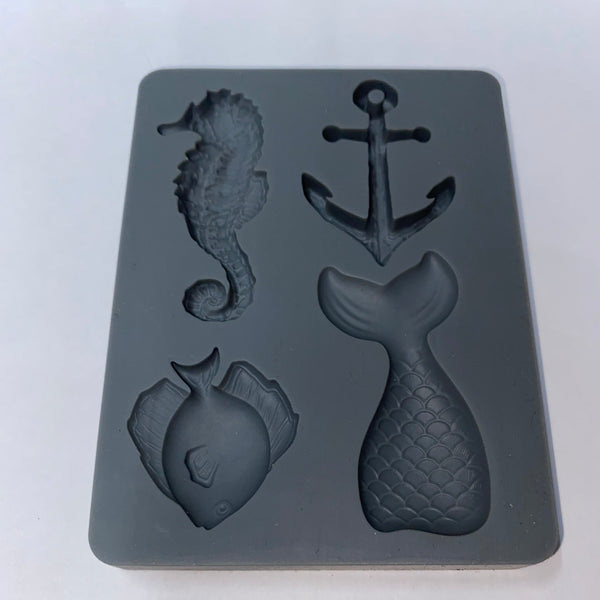 Silicone Mermaid Tail Sea Fish Sea Horse Anchor Theme Mould - Premium Quality