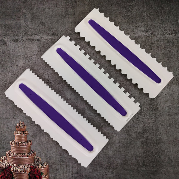 Icing Comb Smoothner Scraper (Set of 3 Pieces)