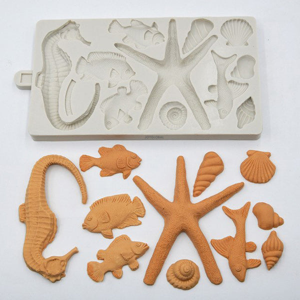 Silicone Seahorse Shell Starfish Mould