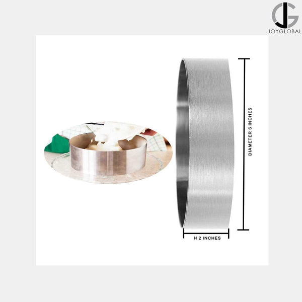 Round Stainless Steel Cake Ring Diameter: 6 Inch Depth: 2 Inch