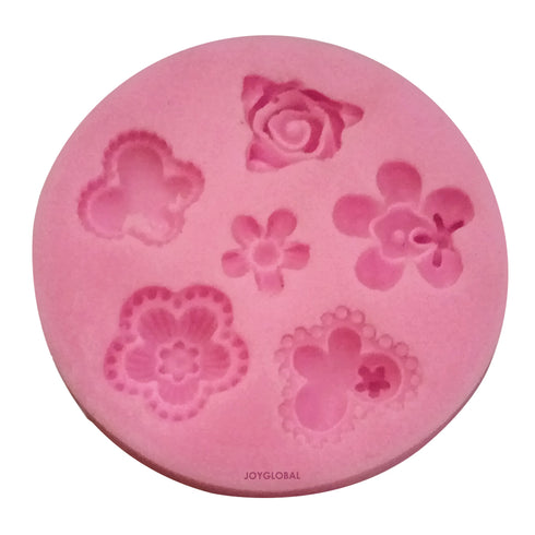 Silicone Mix Flower Mould - 6 Cavity