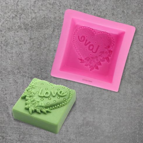 Silicone Love Embedded Square Soap Mould