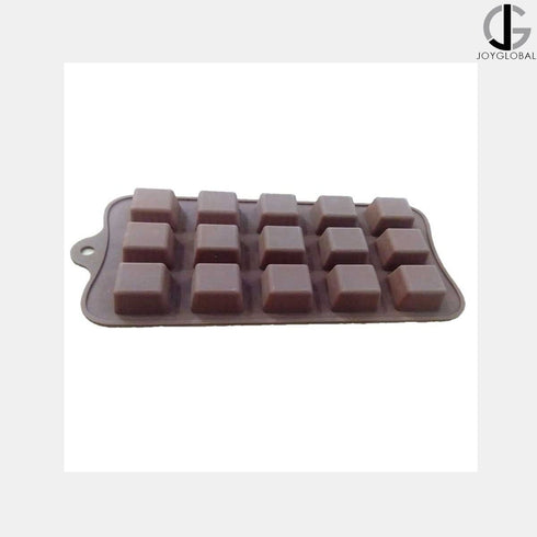 JoyGlobal Silicone 15 Cavity Square & Flower Shaped Chocolate Soap Mould