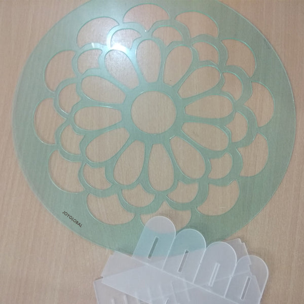 Flower Pattern Acrylic Stencil with Stand 11 Inches