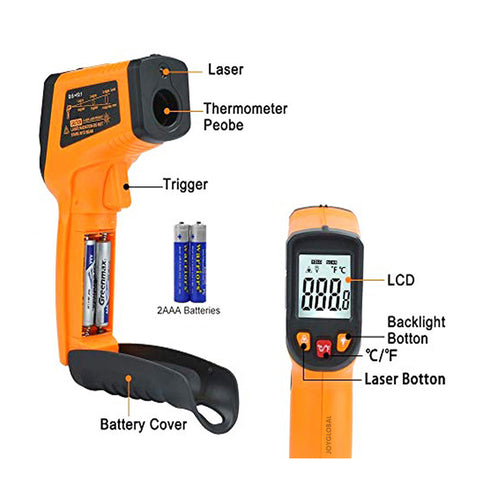 Laser LCD Digital IR Infrared Thermometer