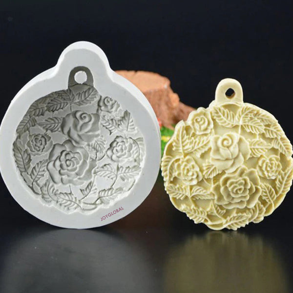 Silicone Flower Rose & Leaf Aromatherapy Diffuser Mould