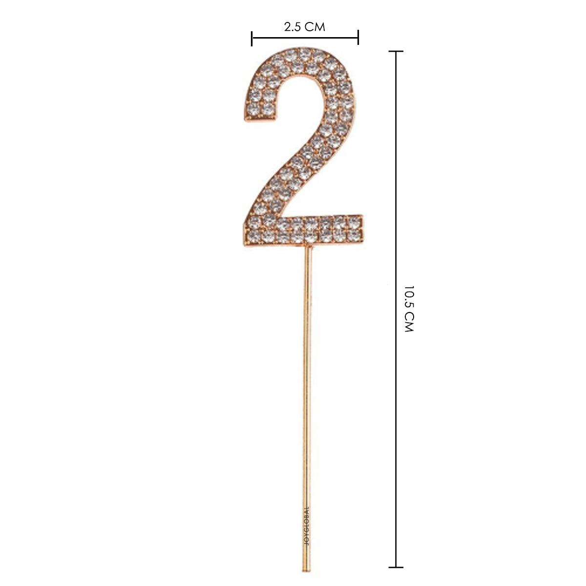 Rhinestone Number 2 Cake Topper– JoyGlobal