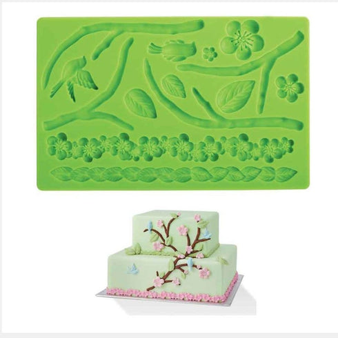 Silicone Nature Birds Theme Fondant and Gum Paste Mould - Cake Decorating & DIY Project Product