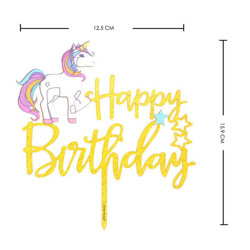Unicorn Happy Birthday Cake Topper