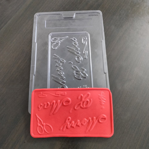 Cacao "Merry X'Mas" Bar PVC Chocolate Mould - 200 Grams