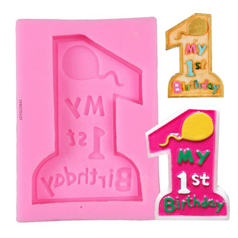 Silicone "My 1st Birthday" Embedded Mould