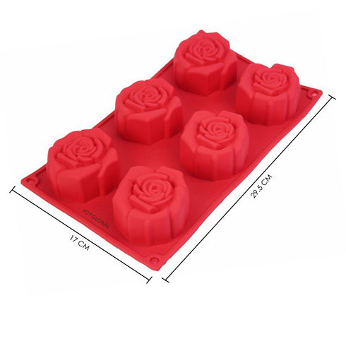 Silicone 6 Cavity Rose Mould - 110 Grams