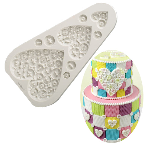 Silicone Heart Buttons Mould