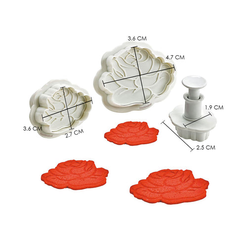 Rose Embossing Plunger Pull Press Cutter Set