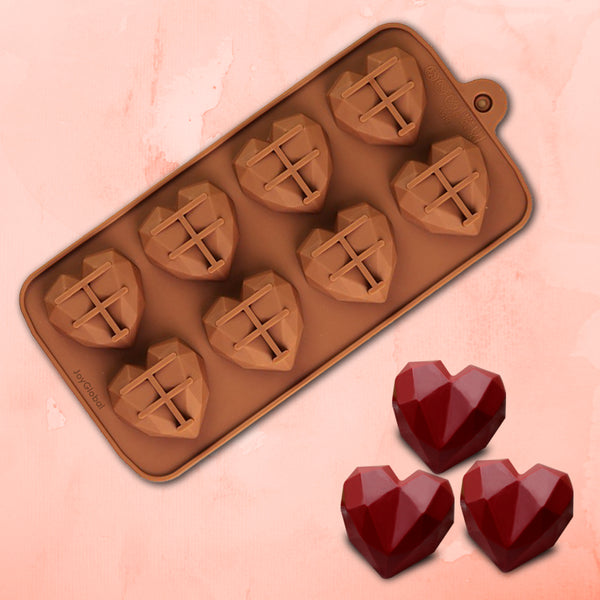 Diamond Heart Silicone Mould - 8 Cavities